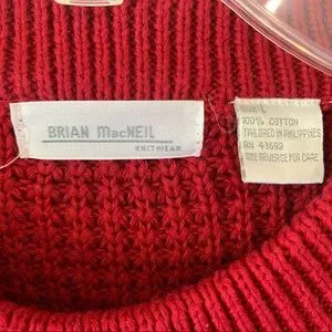 Brian MacNeil | Sweaters | Vintage Brian Macneil Knitwear Red Cotton ...